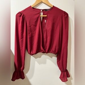 F21 Cutout crop top with fun sleeves